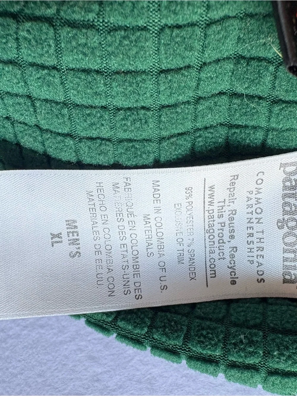 Patagonia Men's XL R1 Full-Zip Jacket Hunter Green Polartec Grid Fleece Fall2015
